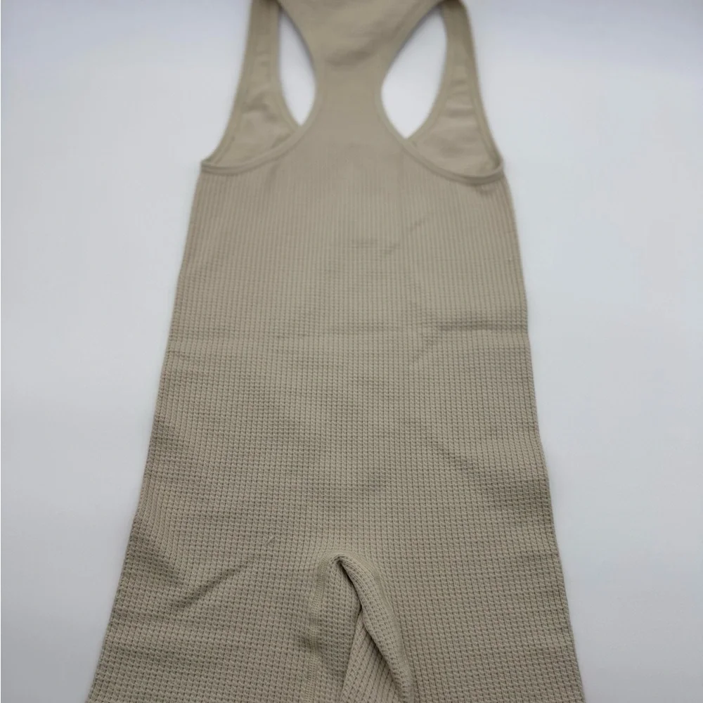 Women's Tan Scoop Neck Racer‎ Back Sleeveless Bodysuit, XS